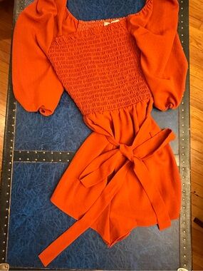 BCBGeneration Rust orange belted romper